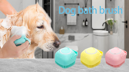 Soft Silicone Grooming & Shampoo Massage Brush for Dogs and Cats