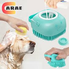 Soft Silicone Grooming & Shampoo Massage Brush for Dogs and Cats
