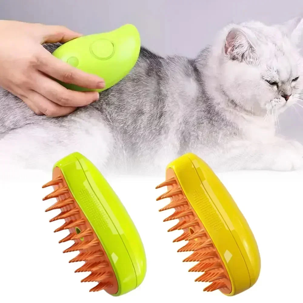 🐱 Cat Steam Brush – 3-in-1 Self-Cleaning Grooming Brush
