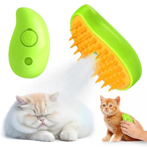 🐱 Cat Steam Brush – 3-in-1 Self-Cleaning Grooming Brush