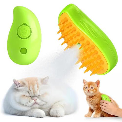 🐱 Cat Steam Brush – 3-in-1 Self-Cleaning Grooming Brush
